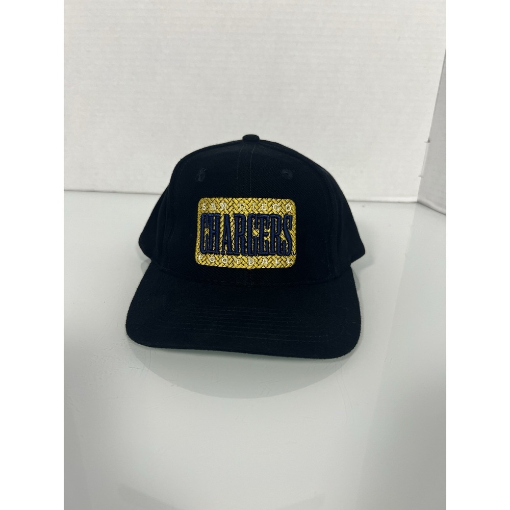 Vintage San Diego Chargers Snapback Hat Team NFL Eastport Black Cap 90s Retro